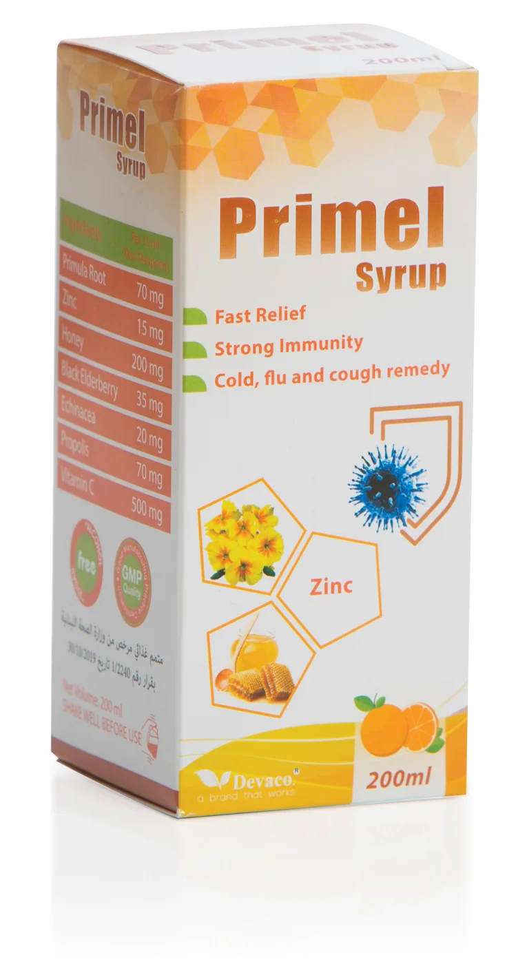 Primel Syrup packaging